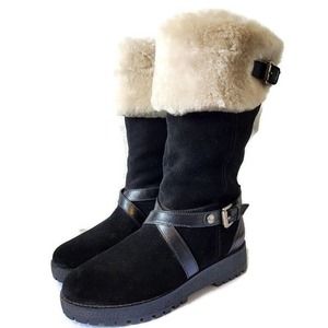 Michael Kors Black and Cream Winter Boots